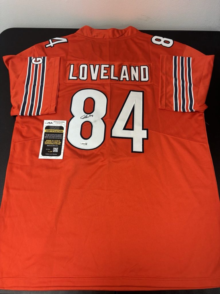 Colston Loveland Chicago Bears Signed Autographed Jersey. JSA Coa