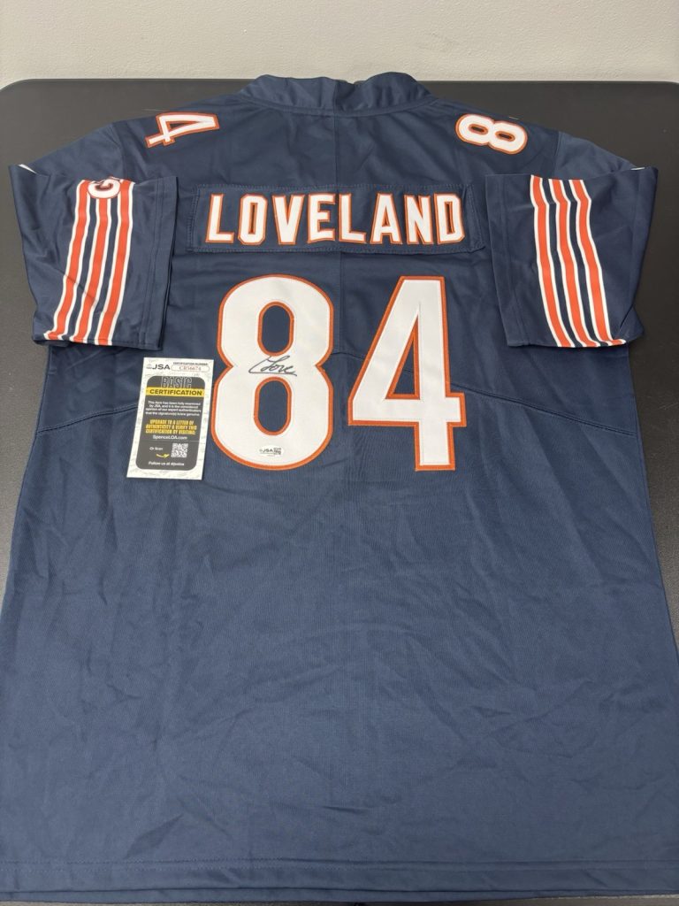Colston Loveland Chicago Bears Signed Autographed Jersey. JSA Coa