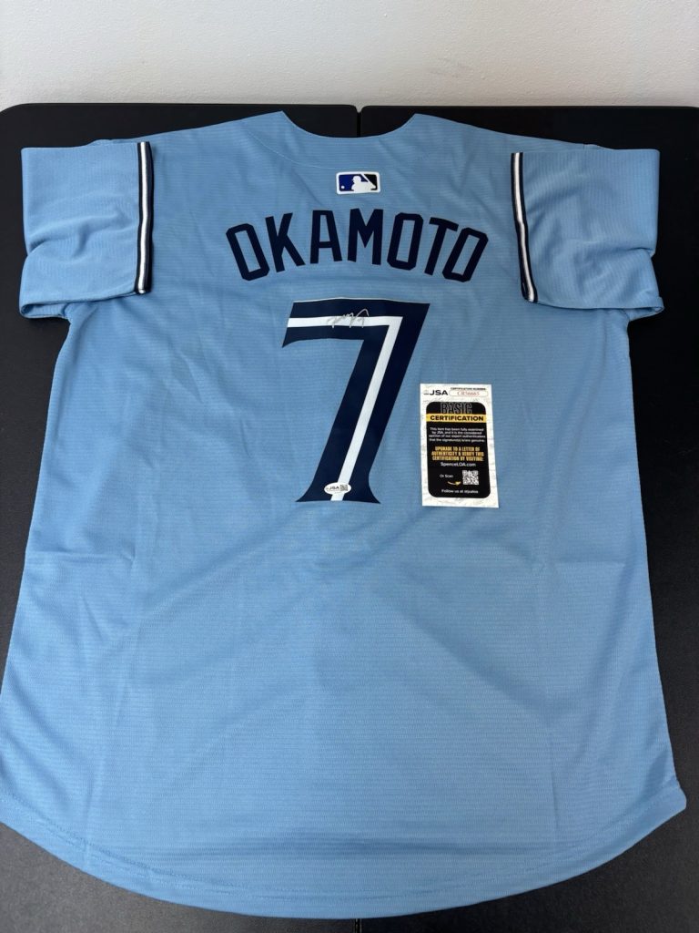 Kazuma Okamoto Signed Autographed Toronto Blue Jays  Jersey Jsa COA