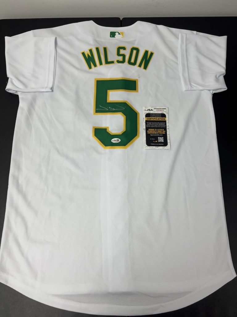 Jacob Wilson Signed Autographed Oakland  Athletics Jersey. JSA Coa