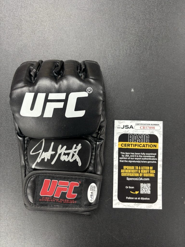 Justin Gaethje Autographed UFC Glove MMA Champ JSA COA