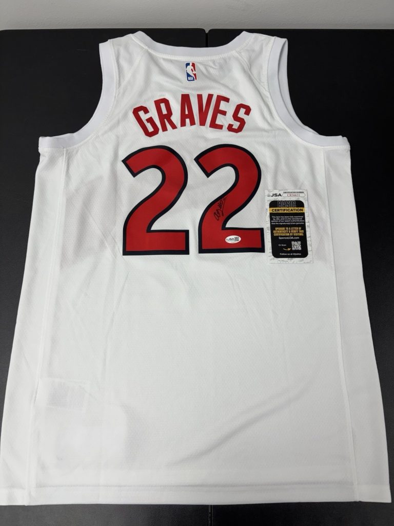 Allen Graves Signed Autographed Toronto Raptors Jersey. JSA Coa