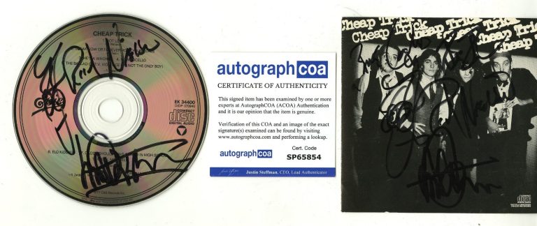 Cheap Trick signed CD x4 Self Titled. Bun, Robin, Tom and Rick. Plus bonus.