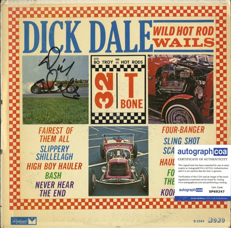 Dick Dale Wild Hot Rod Wails SIGNED Vinyl Record ACOA