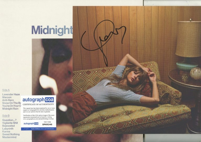 Taylor Swift Midnights Vinyl Record and Insert SIGNED ACOA