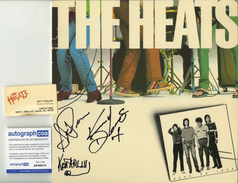 The Heats out of Seattle late 80's SIGNED vinyl record x3 w/ COA ACOA ++
