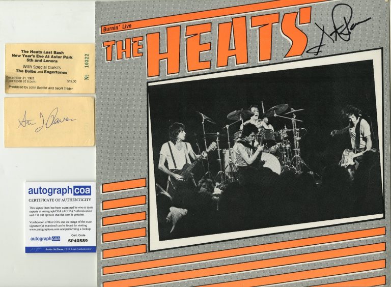 The Heats Seattle 80's SIGNED vinyl recordw/ COA ACOA Burnin Live w/Stub