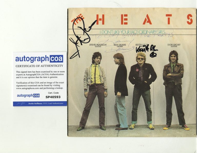 The Heats Seattle 80's SIGNED vinyl record x3 w/ COA ACOA 7