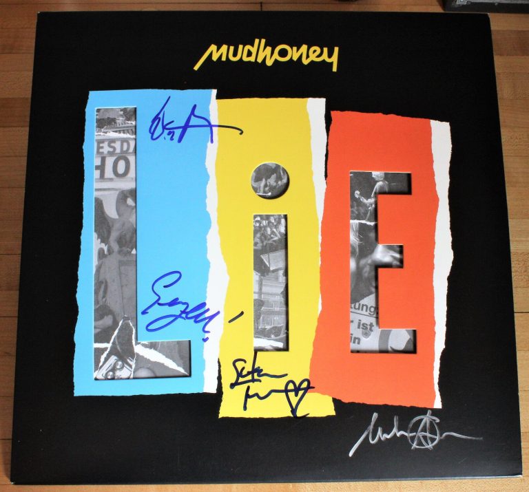 MUDHONEY LIE Vinyl Record SIGNED -Mark,Steve,Dan,Guy ACOA
