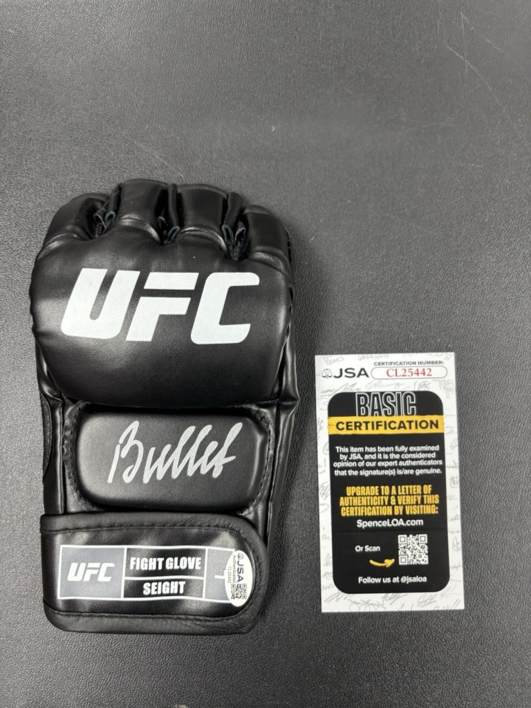 Valentina Shevchenko signed Autographed UFC glove Bullet. JSA Coa
