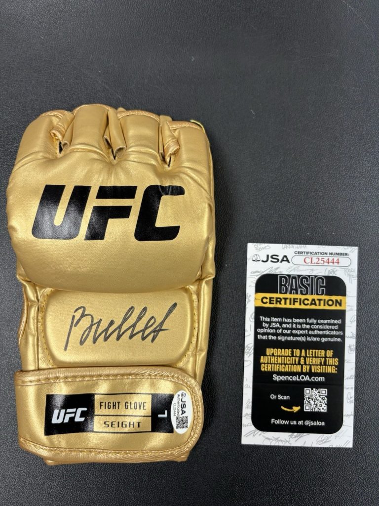 Valentina Shevchenko signed Autographed UFC Gold glove Bullet. JSA Coa