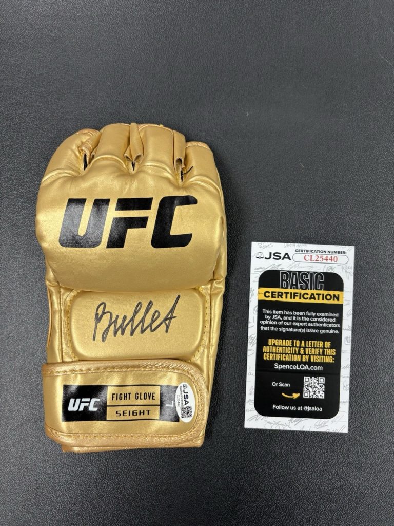 Valentina Shevchenko signed Autographed UFC Gold glove Bullet. JSA Coa