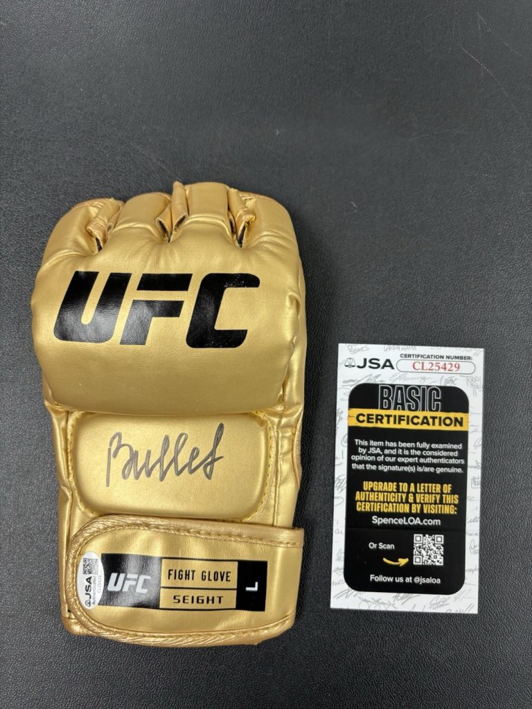 Valentina Shevchenko signed Autographed UFC Gold glove Bullet. JSA Coa