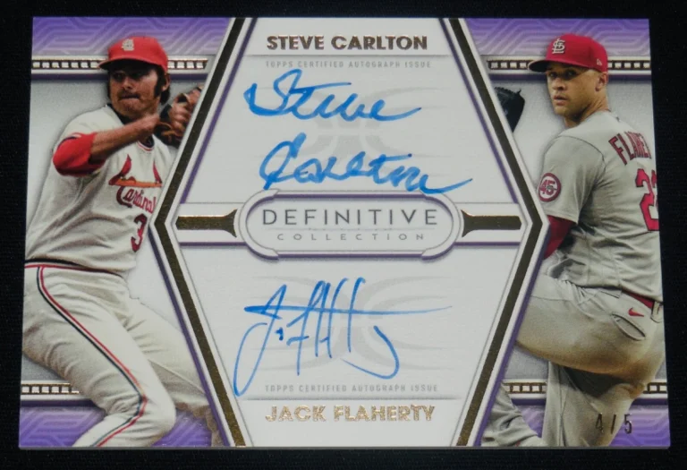 STEVE CARLTON & JACK FLAHERTY AUTOGRAPHED BASEBALL CARD (CARDINALS) #4 of 5!
