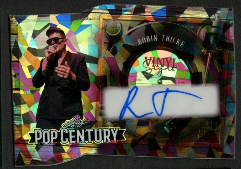 Robin Thicke signed autograph auto 2026 Leaf Pop Century Vinyl Signs Card 19/20