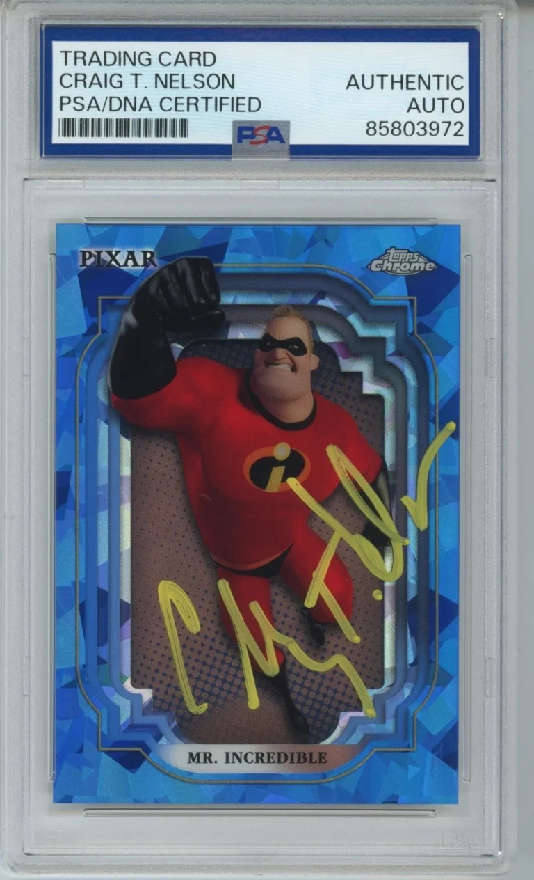 2024 DISNEY TOPPS CHROME SAPPHIRE SIGNED MR INCREDIBLE CRAIG NELSON PSA DNA COA