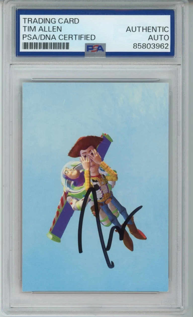 1995 DISNEY SKYBOX TOY STORY BUZZ & WOODY ROOKIE SIGNED TIM ALLEN PSA DNA AUTO