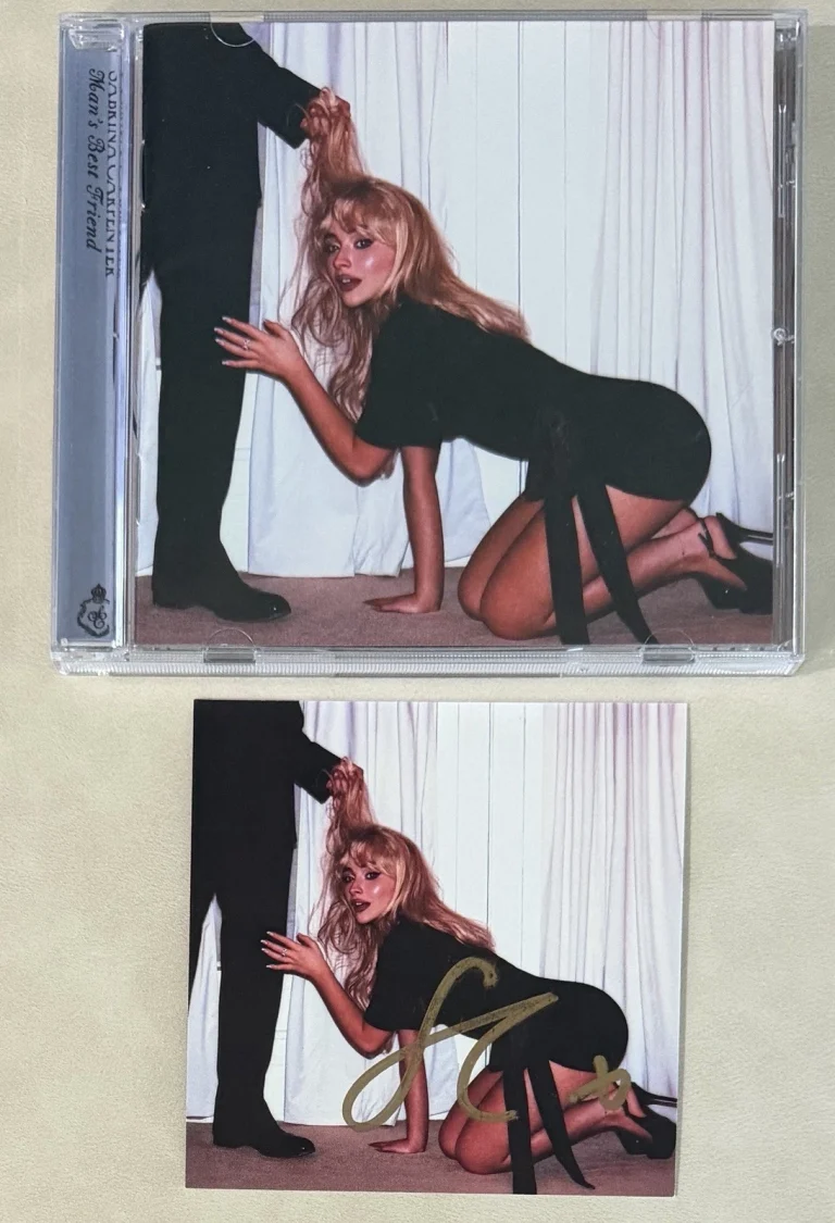 Sabrina Carpenter SIGNED Man’s Best Friend Autograph Album Art Card & CD AUTO