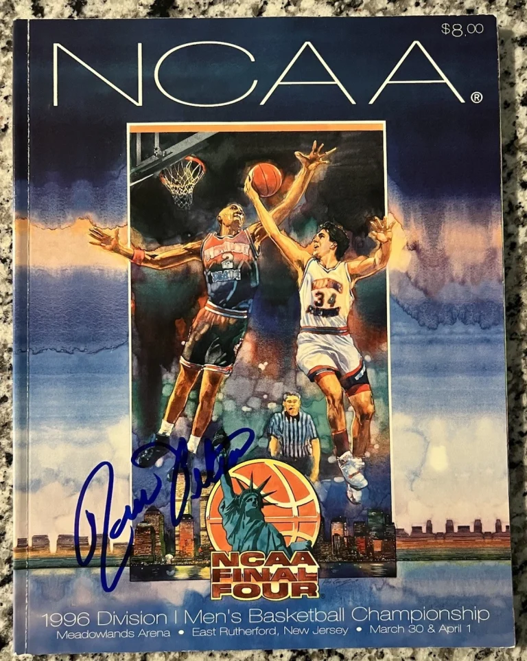 Rick Pitino Signed 1996 NCAA Final Four Program Kentucky National Champions COA