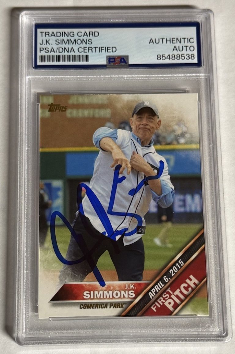 J.K. JK SIMMONS Signed Auto 2016 Topps First Pitch #FP18 Series 2 PSA