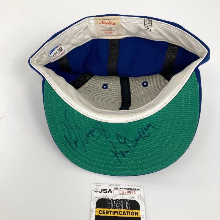 Ken Griffey Jr. & Ken Griffey Sr. Rookie Signed 1989 Mariners Game Model Hat JSA