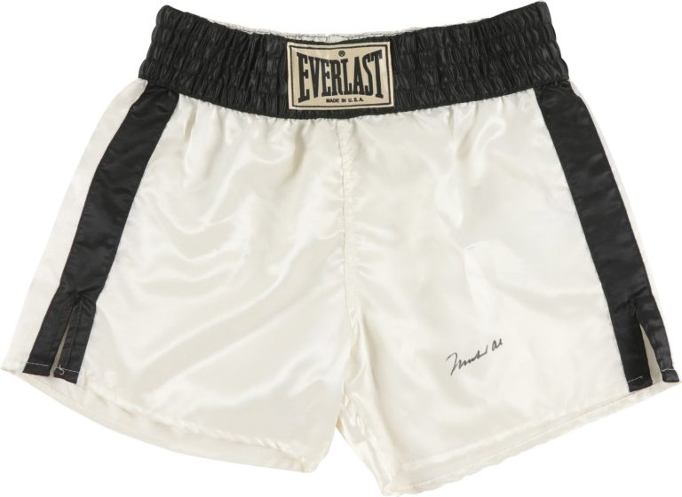 Muhammad Ali Signed Everlast Boxing Trunks Shorts PSA DNA COA