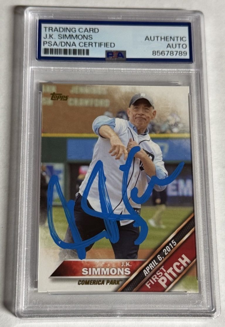 J.K. JK SIMMONS Signed Auto 2016 Topps First Pitch #FP18 Series 2 PSA