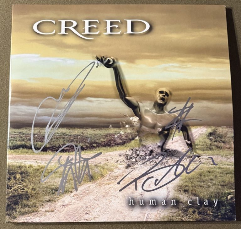 CREED FULL BAND SIGNED HUMAN CLAY VINYL ALBUM AUTOGRAPH AUTHENTIC COA