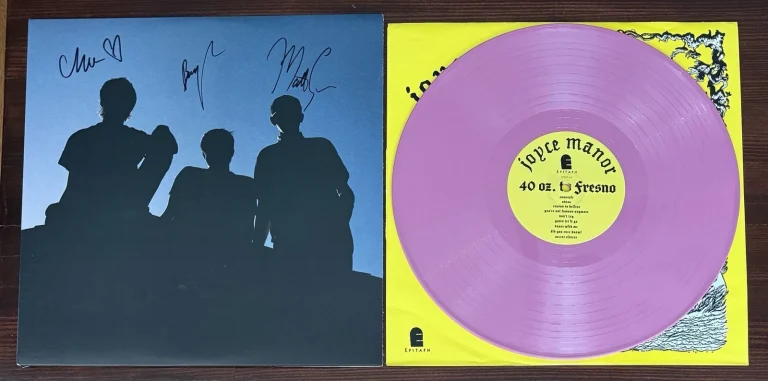 Joyce Manor BAND SIGNED 40 Oz To Fresno Vinyl LP COVER BAS Beckett COA Autograph