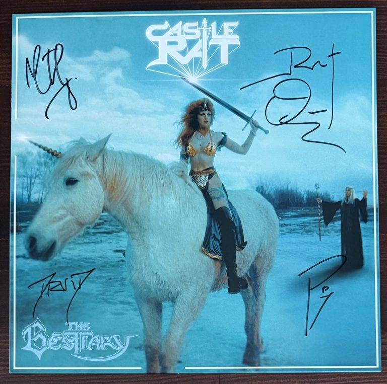 BAND SIGNED COVER CASTLE RAT THE BESTIARY VINYL LP BECKETT BAS COA AUTOGRAPH