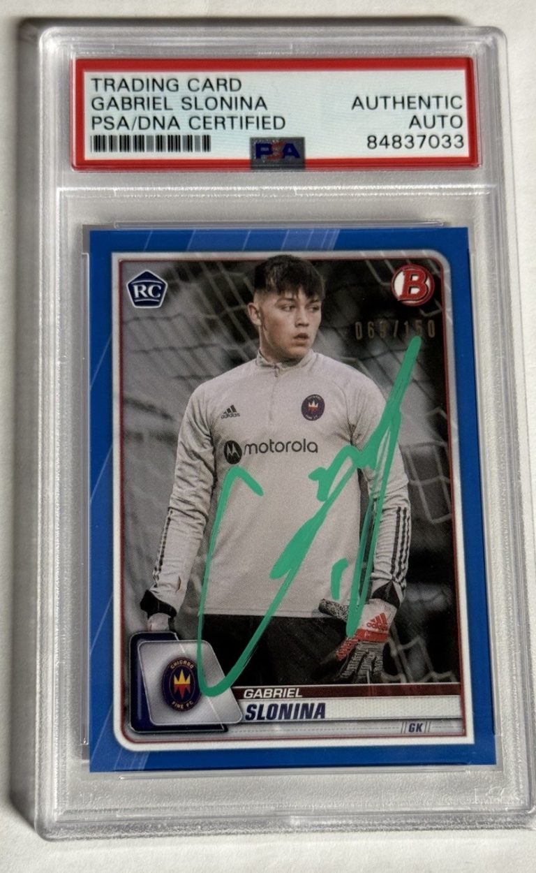 2020 Bowman MLS Gabriel Slonina SIGNED AUTO #70 Rookie RC USMNT PSA