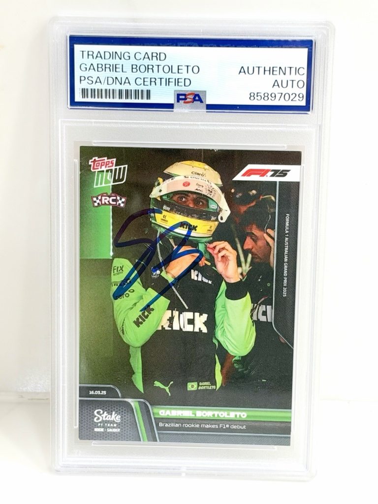 GABRIEL BORTOLETO SIGNED RC  TOPPS NOW FORMULA 1 ROOKIE CARD PSA CERT #1