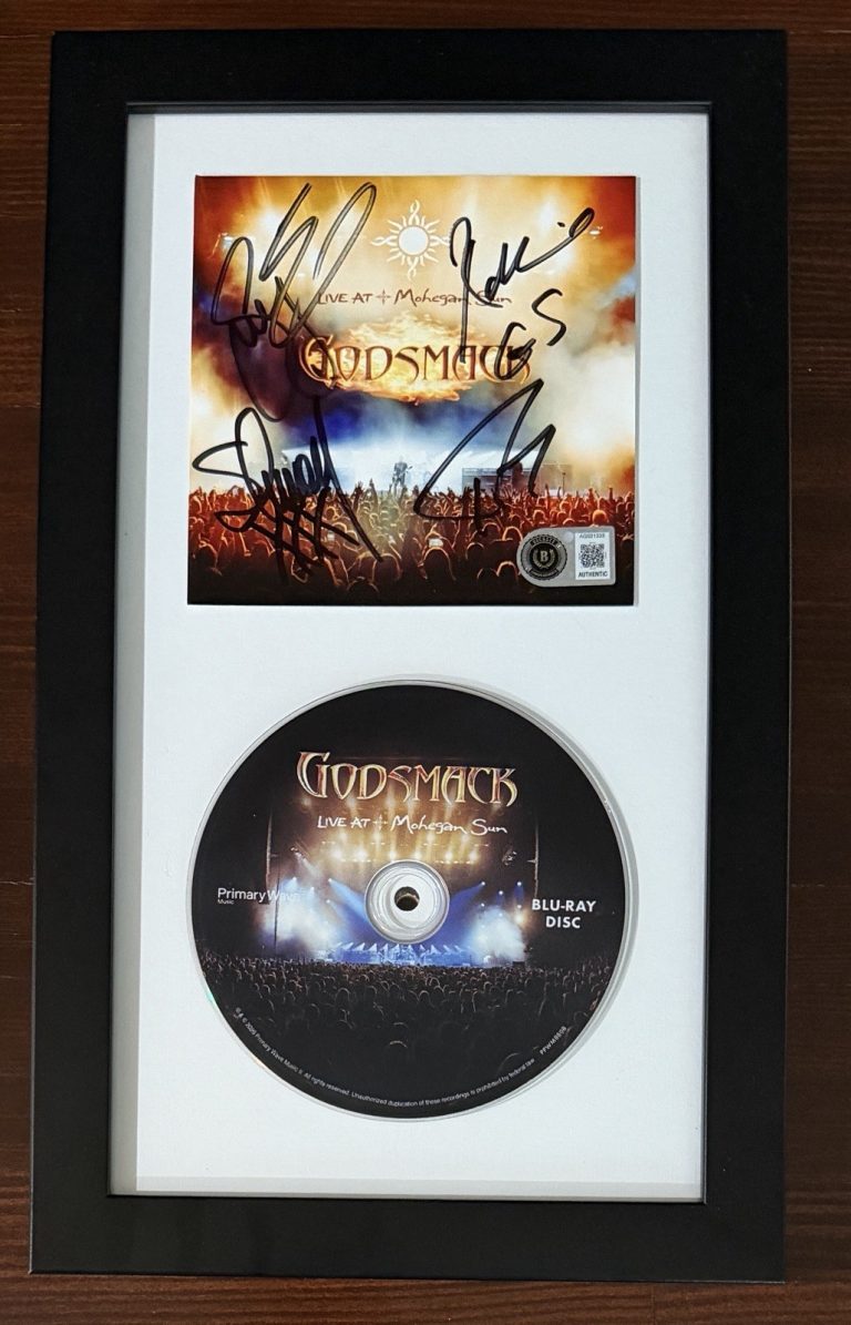 FRAMED SIGNED Godsmack LIVE MOHEGAN SUN Cover Card CD BAS Beckett COA AUTOGRAPH