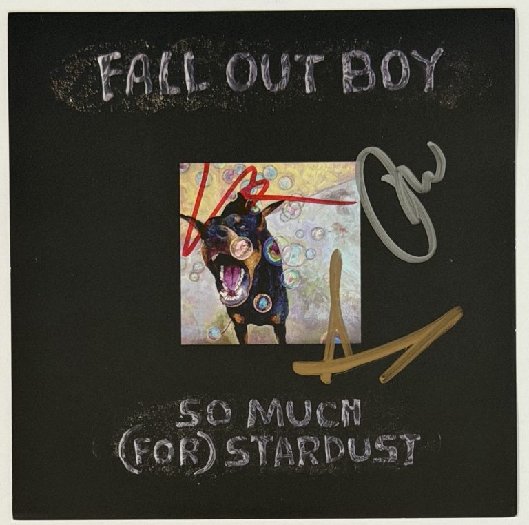SIGNED FALL OUT BOY SO MUCH STARDUST AUTOGRAPH ALBUM CARD & CD BAS Beckett COA