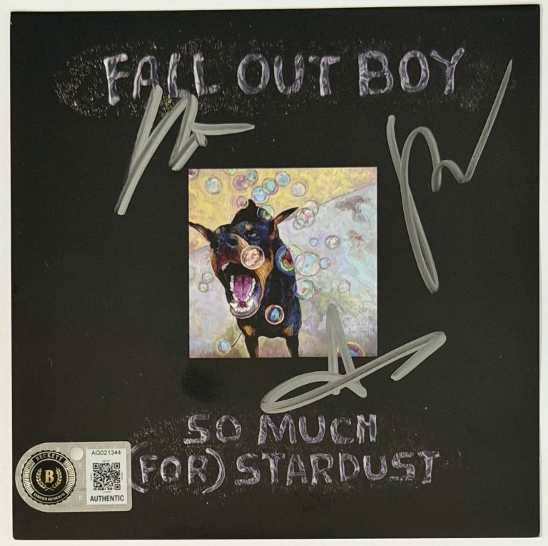 SIGNED FALL OUT BOY SO MUCH STARDUST AUTOGRAPH COVER CARD & CD BAS Beckett COA