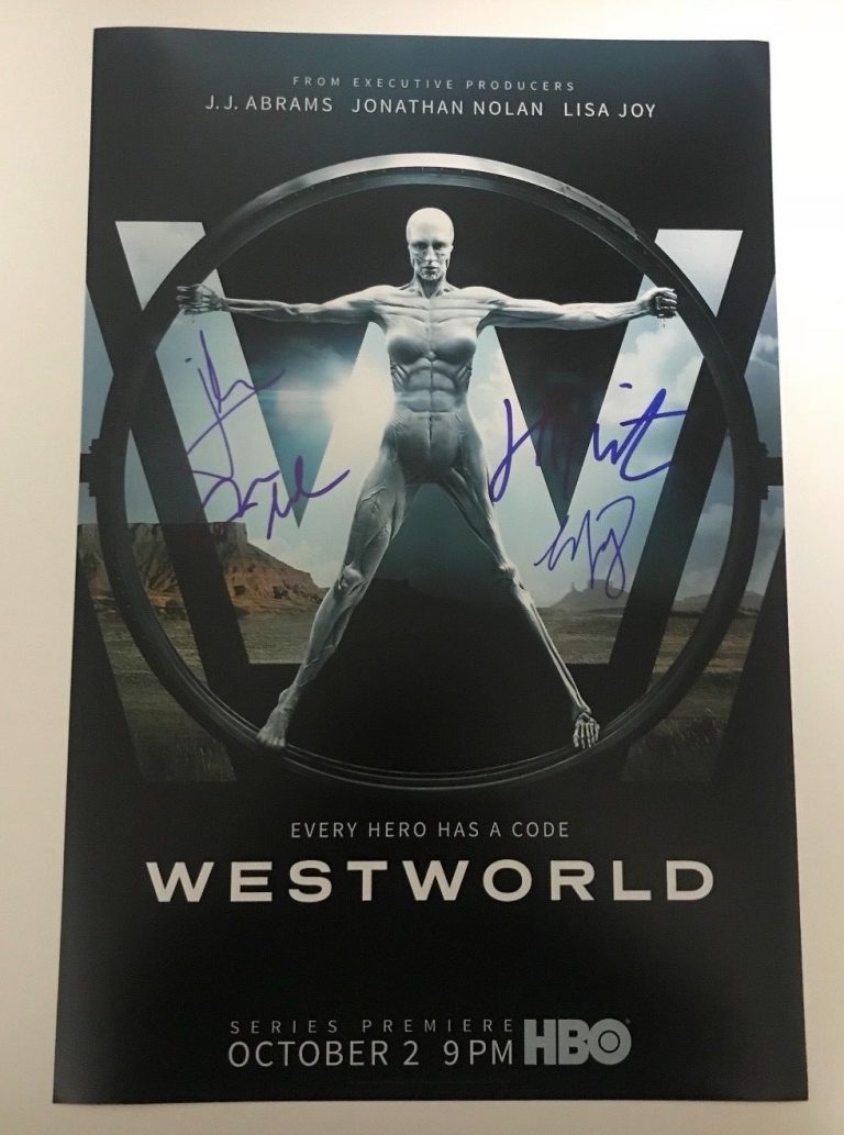 * WESTWORLD * signed autographed 12x18 photo poster * WRIGHT, NOLAN, MARSDEN * 2