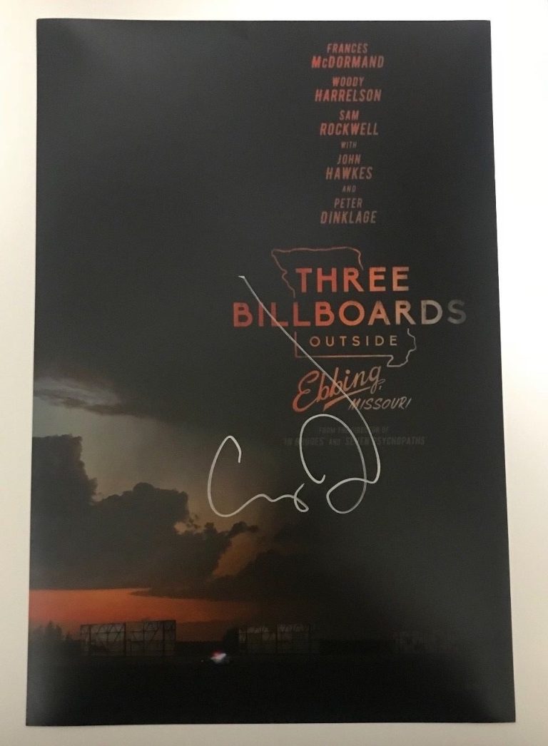 * CALEB LANDRY JONES * signed autographed 12x18 poster * THREE BILLBOARDS * 1