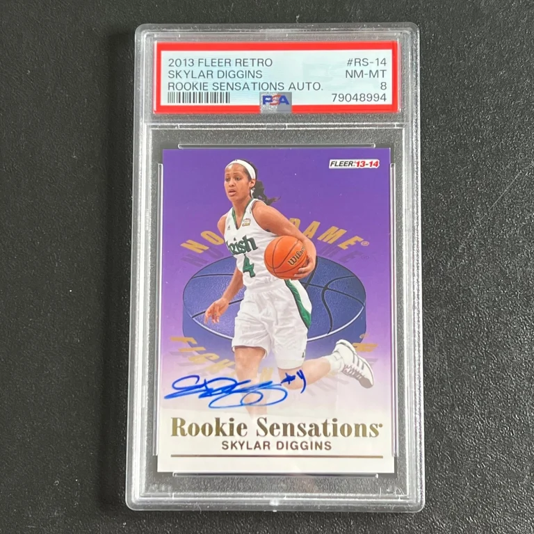2013-14 Fleer Rookie Sensations #RS-14 Skylar Diggins Signed Card PSA 8 Notre Da