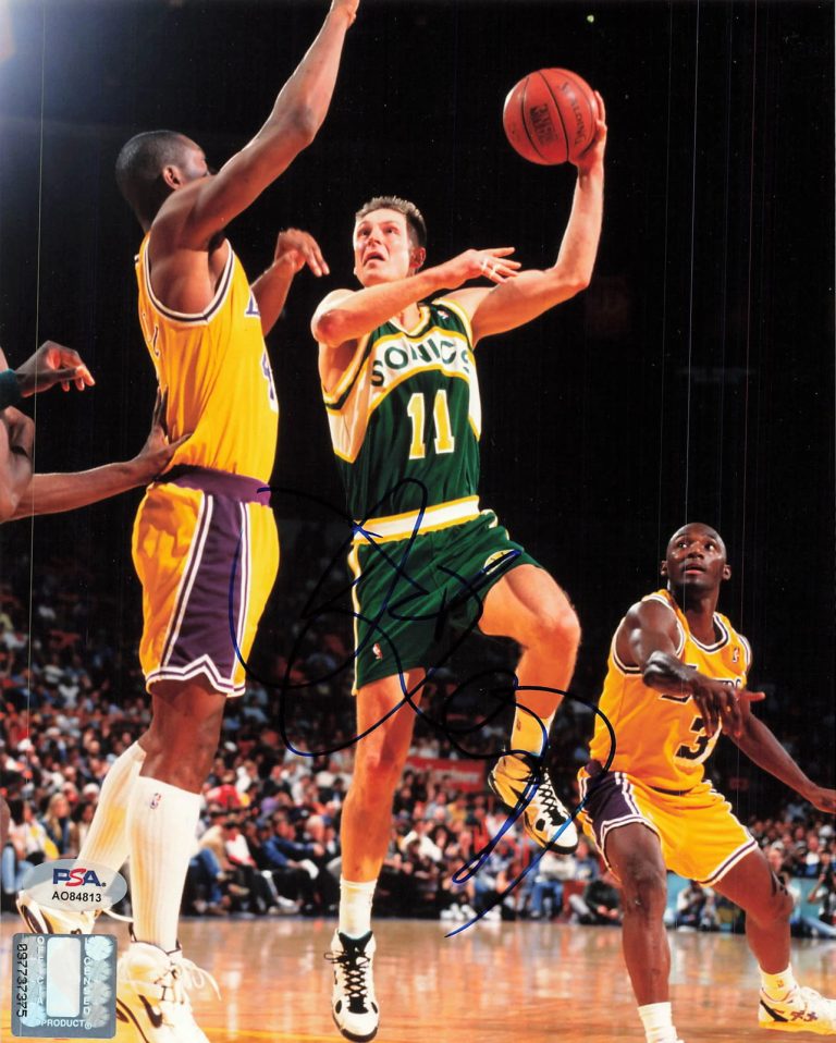 Detlef Schrempf Signed 8x10 Photo PSA Seattle Supersonics