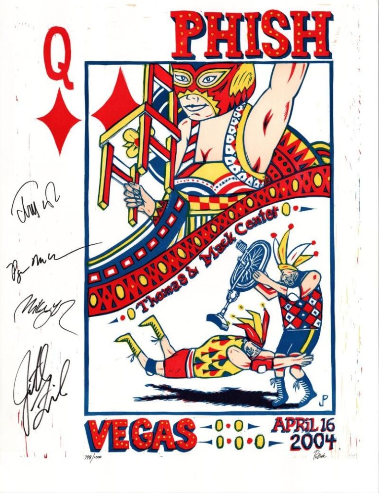 Phish Band Signed Autograph 26x20 Las Vegas Pollock 2004 Tour Poster Beckett COA