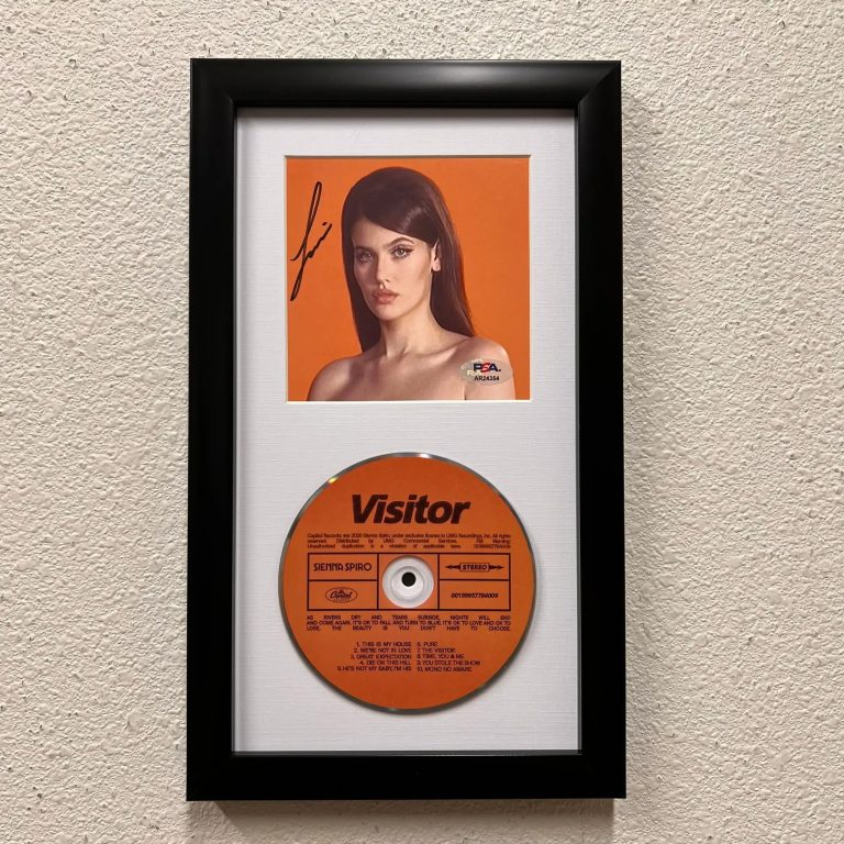 Sienna Spiro Signed Visitor Framed Display CD Insert PSA Autographed