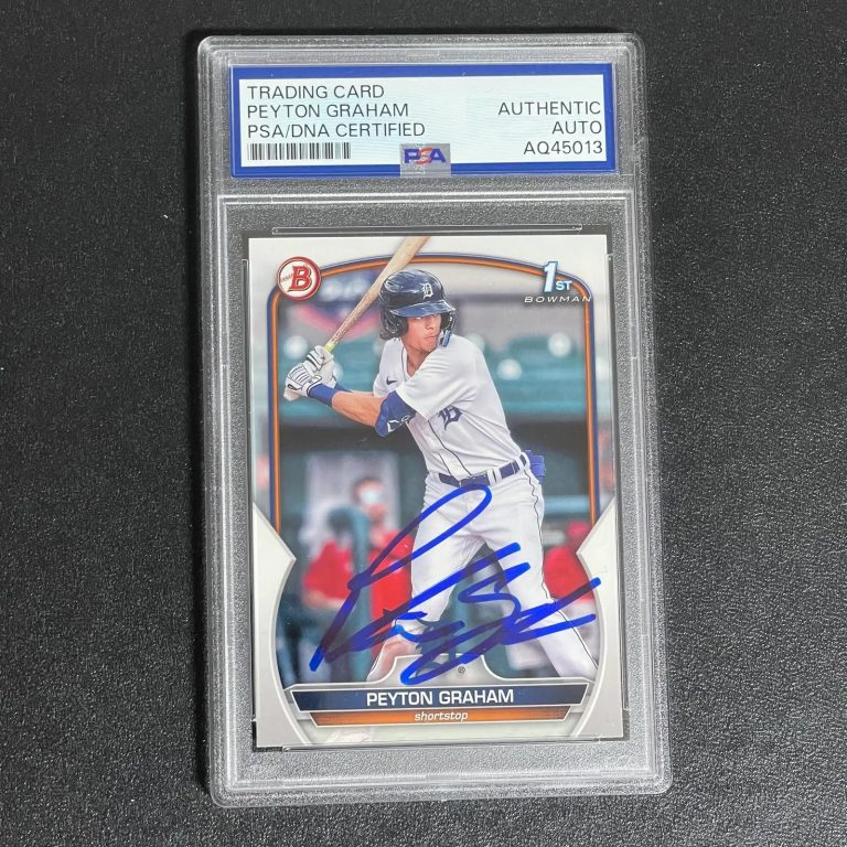 2023 Topps Bowman Prospect #BP-57 Peyton Graham Signed Card Auto PSA Slabbed
