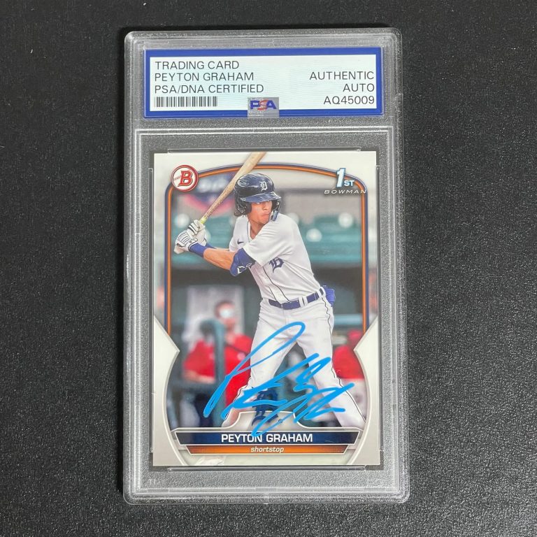 2023 Topps Bowman Prospect #BP-57 Peyton Graham Signed Card Auto PSA Slabbed