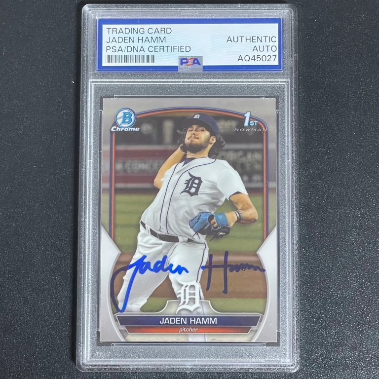 2023 Topps Bowman Draft Chrome Prospect #BDC-154 Jaden Hamm Signed Card Auto PSA