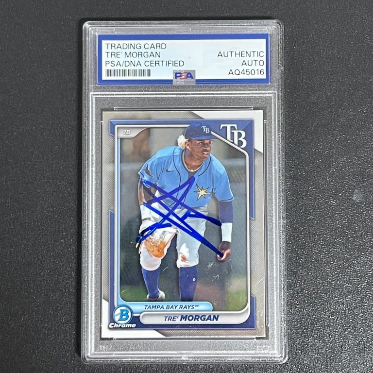 2024 Topps Bowman Chrome Prospect#BCP-126 Tre' Morgan Signed Card Auto PSA
