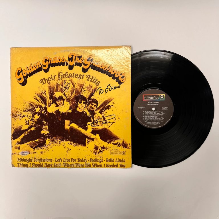 Creed Bratton of The Grass Roots Signed Golden Grass Vinyl Album PSA
