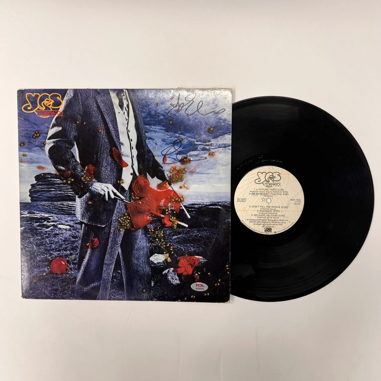 Jon Anderson and Rick Wakeman of Yes Signed Tormato Vinyl Album PSA Authographed