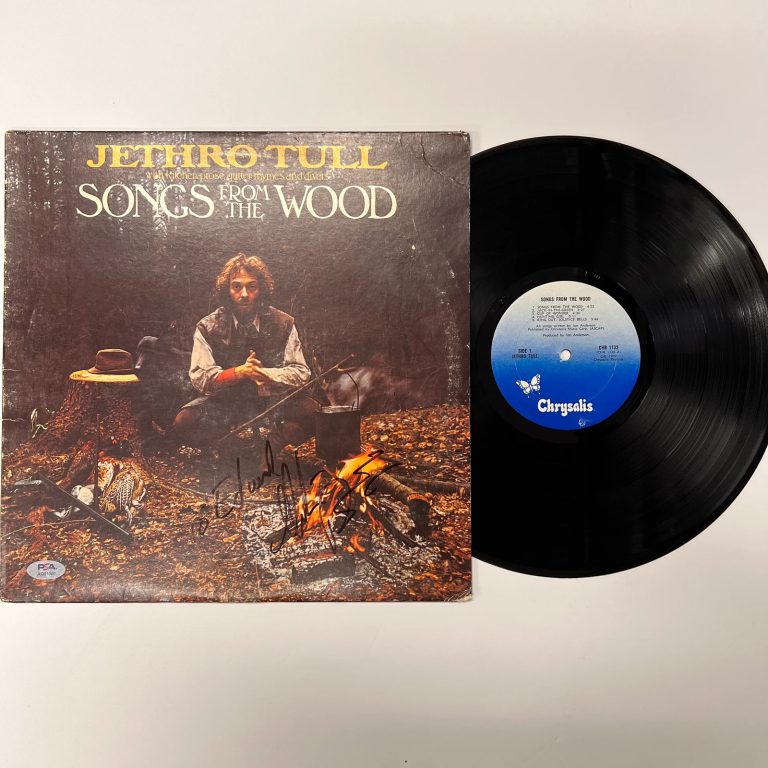 Martin Barre of Jethro Tull Signed Songs from the Wood Vinyl Album PSA Auto