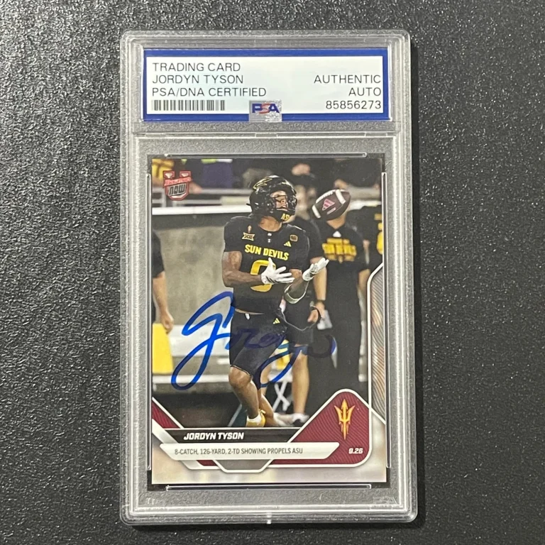 2025 Topps University Bowman Now #18 Jordyn Tyson Signed Card PSA Auto Slabbed
