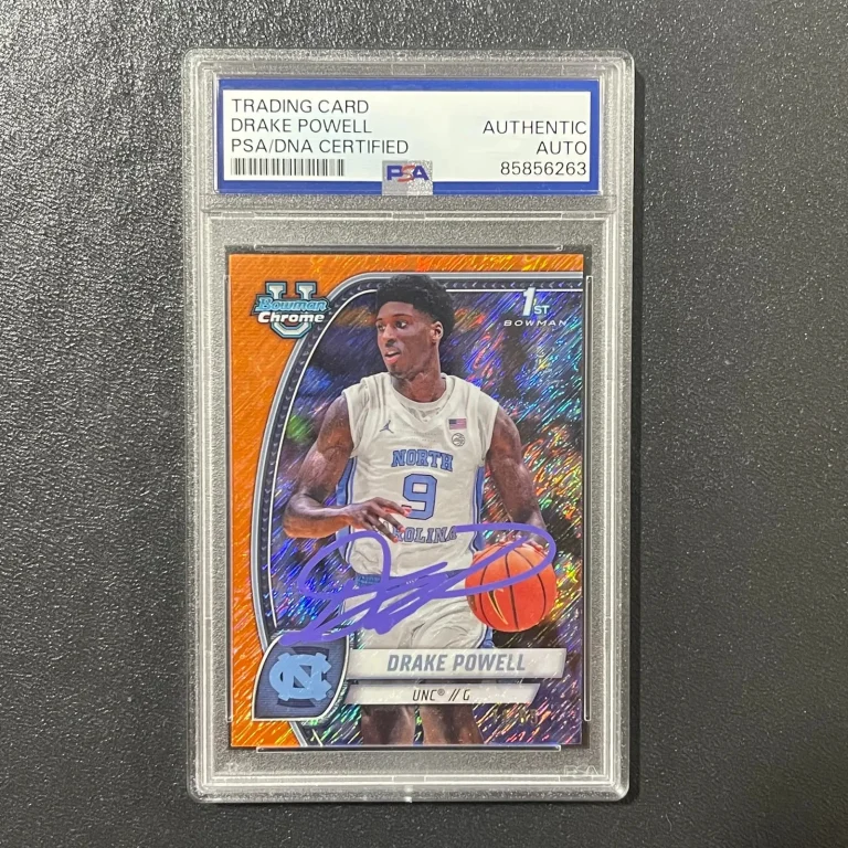 2025 Topps University Bowman Chrome #69 Drake Powell Signed Card PSA Auto Slab